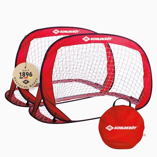Schildkröt Juego de 2 Porterías Pop-Up 120 x 80 x 80 cm | Autodesplegables y Transportables | Incluye Bolsa de Transporte y Estacas de Fijación | Ideal para Fútbol y Hockey