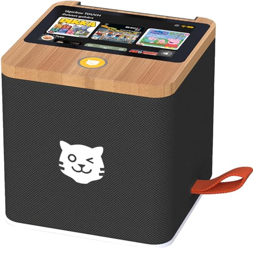 tigermedia Tigerbox Touch Plus Negro con batería de Larga duración y conexión para Auriculares Bluetooth, Temporizador de sueño, audiolibro, cumpleaños, Cinco Amigos, Bibi y Tina
