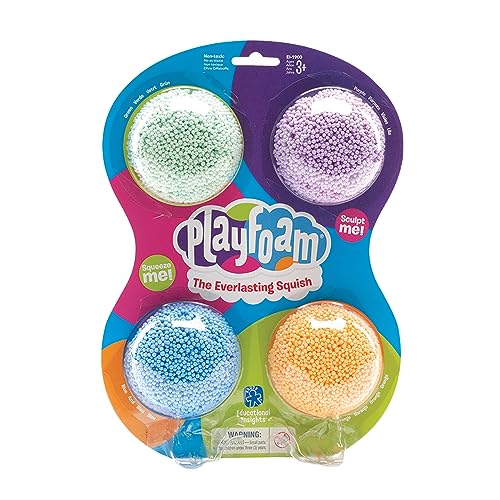 Learning Resources Set de iniciación con Espuma para Juegos Playfoam (Set de 4), Material sensorial, Montessori, Apto, Nunca se Seca, Artes y Manualidades, niños, 3 años