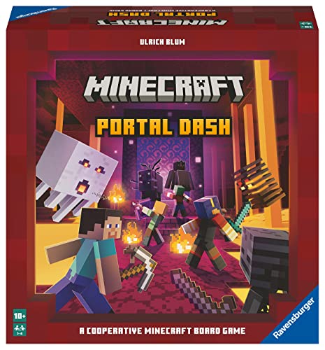 Ravensburger - Minecraft Portal Dash | Giochi Da Tavolo Bambini 10 Anni E Adulti | 1-4 Giocatori | Minecraft Giochi Per Tutta La Famiglia | Gioco Da Tavola Divertenti | Regalo Festa del Papà