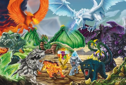 Schmidt Spiele 56565 Eldrador, Battle for The Super Crystal, Puzzle pour Enfants de 100 pièces, avec Une Figurine Schleich Originale