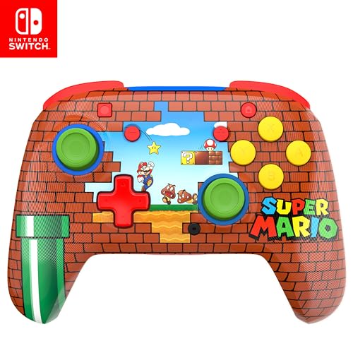 Turtle Beach Rematch Mario Bricks Mando de juego inalámbrico para Nintendo Switch, también funciona con Nintendo Switch 2 (El botón C no está en este controlador)