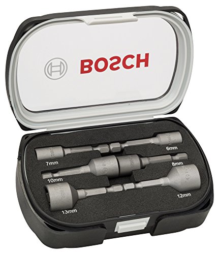 Bosch 2 608 551 079 - Set de 6 llaves de vaso - 50 mm; 6, 7, 8, 10, 12, 13 mm (pack de 6)