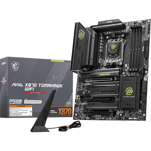 MSI MAG X870 Tomahawk WiFi Mainboard, ATX - Unterstützt AMD Ryzen 9000/8000/7000 Prozessoren, AM5-80A SPS VR M, DDR5 Memory Boost 8400+MT/s (OC), PCIe 5.0 x16 & 4.0 x16, M.2 Gen5, Wi-Fi 7, 5G LAN