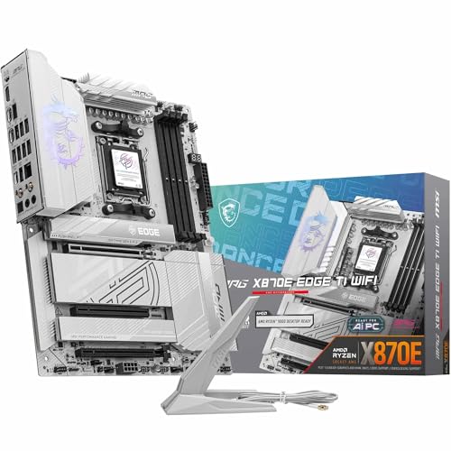 MSI MPG X870E Edge TI WiFi Placa Base ATX - Procesador AMD Ryzen 9000/8000 / 7000, AM5-80A SPS VRM, DDR5 Memory Boost 8400+MT/s (OC), PCIe 5.0 x16, M.2 Gen5, Wi-Fi 7, 5G LAN