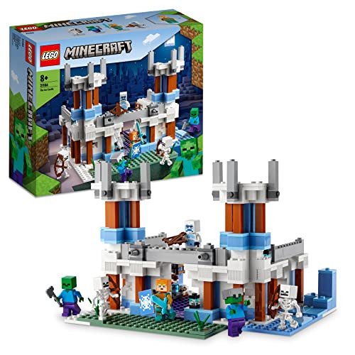 LEGO Minecraft Il Castello di Ghiaccio, Giocattoli Creativi da Costruire con Figure di Zombie e Scheletri, Personaggi del Videogioco, Giochi per Bambini e Bambine da 8 Anni in su, Idee Regalo 21186