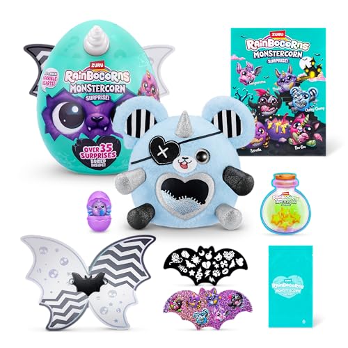 ZURU Rainbocorns Monstercorn Surprise di ZURU Scatola da scoprire con peluche, Regali di mostri fantasy per bambine, gioco di fantasia con accessori da indossare, slime (Rat)