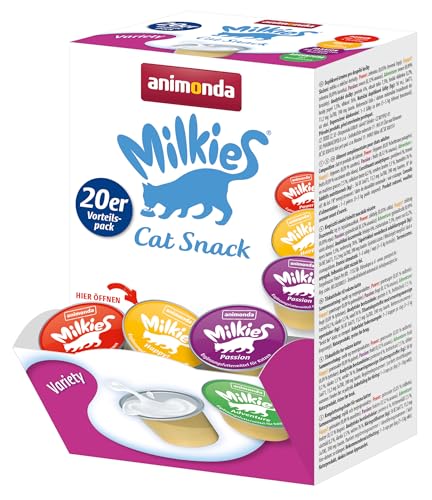 animonda Milkies Power, latte per gatti porzionato, Variety, 4 x 20 capsule da 15 g