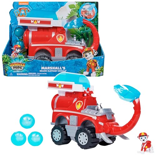 PATRULLA CANINA - JUNGLE PUPS: Coche de Elefante Deluxe con Lanzador de Proyectiles y Figura Marshall - Patrulla Canina Juguetes - 6068023 - Juguetes Niños 3 Años + - Regalo Niño 3 Años +