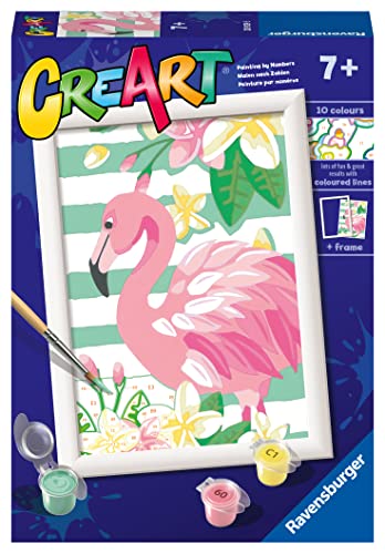 Ravensburger - CreArt Serie E, Flamenco, Pintura por Numeros, Kit de Pintura para Niños, Juego Educativo para Niños de 7+ Años, 22x16 cm