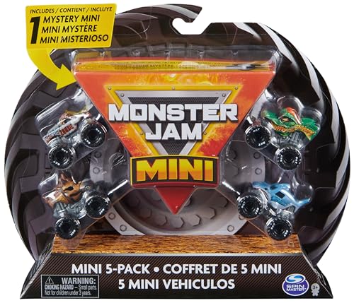 MONSTER JAM - 5 PACK MONSTER TRUCK- Pack Oficial de 5 Mini Coches de Juguetes Coleccionables, escala 1:87 - 6066965 - Juguetes Niños 3 Años +