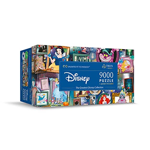 Trefl Prime - Puzzle UFT: Disney, The Greatest Disney Collection - 9000 Piezas, Rompecabezas Grande, EKO, Collage con Personajes de Cuentos de Hadas, Entretenimiento para Niños a Partir de 12 Años