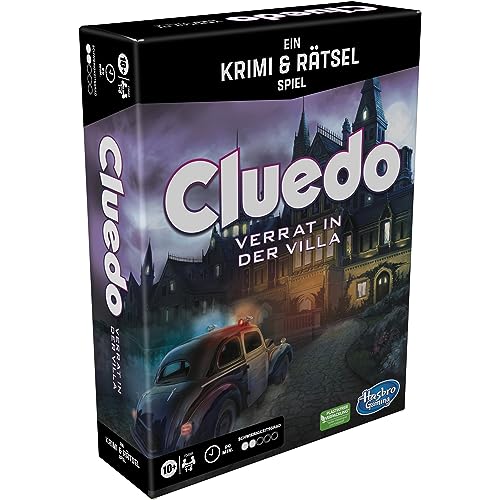 Hasbro Gaming Cluedo Escape Traición en la Villa, emocionante Juego de Misterio y Rompecabezas para Toda la Familia (a Partir de 10 años), Juego de Escape de Room, Juego de Mesa de Halloween