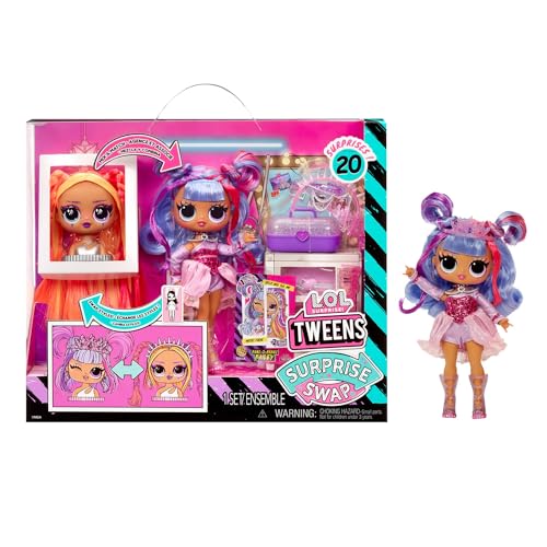 L.O.L. Surprise! Tweens Surprise Swap Series - Buns-2-Braids Bailey - Poupée Mannequin avec Plus de 20 Surprises, y Compris une Tête à Coiffer, des Vêtements et des Accessoires - Enfants de 4 ans et +