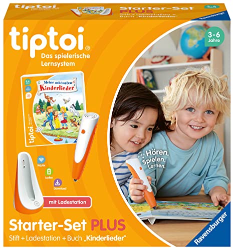 Ravensburger Tiptoi Plus 00159: bolígrafo y Libro Mis Canciones Infantiles más Bonitas – más estación de Carga, Exclusivo en Amazon