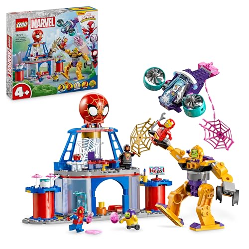 LEGO Marvel Quartier Generale di Team Spidey, Giochi per Bambini e Bambine da 4 Anni con Mech, Veicolo e Supereroi, Idea Regalo per i Fan della serie Disney+ Spidey e i Suoi Fantastici Amici 10794