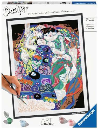 Ravensburger - CreArt ART COLLECTION Klimt: La vergine, Kit per Dipingere con i Numeri, Contiene Tavola Prestampata 30 x 40 cm, 2 Pennelli, Colori e Accessori