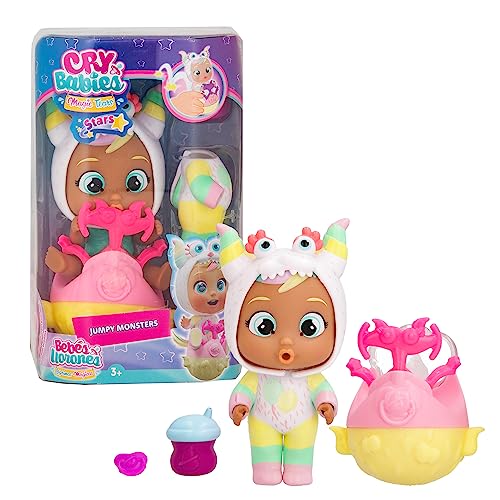 Cry Babies Magic Tears Jumpy Monsters, Stars Nunu, Poupée à Collectionner avec Pyjama Monstre, Jouet Filles et Enfants +3 Ans