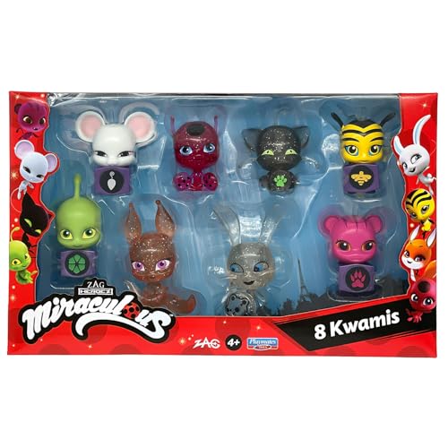 BANDAI – Miraculous Ladybug – Coffret 8 Figurines Kwamis – Mini‑Personnages à Collectionner – Mini Figurines Mignonnes Kwami Miraculous - Idée Cadeau Jouet Enfant dès 4 Ans - P50532