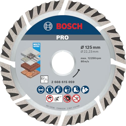 Bosch Accessories 2608615060 Disco da Taglio diamantato (calcestruzzo e muratura, 115 x 22,23 mm, Accessori per smerigliatrice angolare), Na, Ø 125 mm x 10