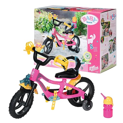 BABY born 830024 Vélo pour Poupée de 43 cm - pour les Petites Mains, Jeu Créatif Suscite l'Empathie et Développe les Aptitudes Sociales, pour les Petits de 3 ans et +, Doté d'une Gourde