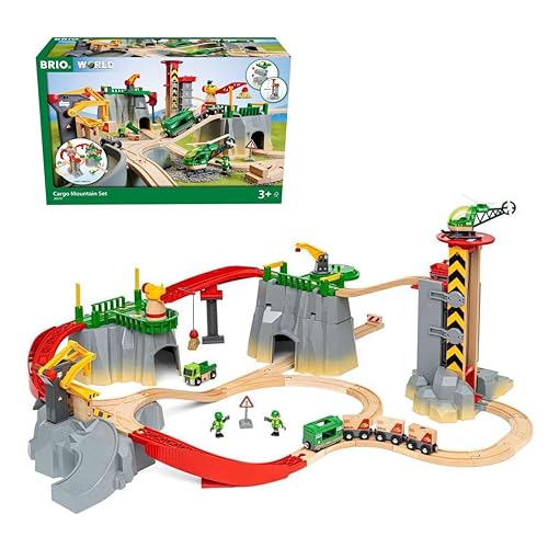 BRIO World 36010 Gebirgs-Frachten Set Deluxe - Eisenbahn-Spaß auf Mehreren Ebenen mit viel Zubehör - Viele Spielmöglichkeiten durch frei kombinierbare Elemente - Für Kinder ab 3 Jahren