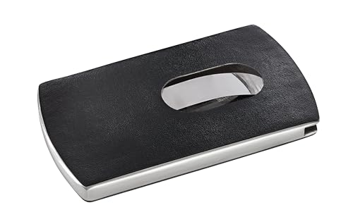 SIGEL VZ121 Visitenkarten-Etui Lederoptik, schwarz/silber