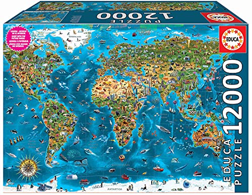 Educa - Puzzle Gigante de 12000 Piezas para Adultos | Maravillas del Mundo - XXL Puzzles. Recomendado a Partir de 14 años (19057)
