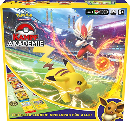 Pokémon- Liberlo-V, Pikachu-V y Evoli-V Academia de Combate, Multicolor (45299) [ versión en alemán]