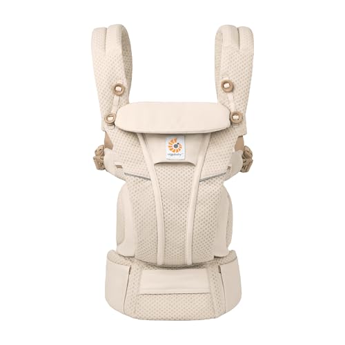 Porte-Bébé Ergobaby Omni Breeze pour nouveau-nés, de la naissance à 20,4 kg, porte-bébé ergonomique 4 positions en Mesh SoftFlex™ pour portage ventral, sur le côté et dans le dos (Natural Beige)